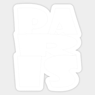 Paris logo in white Sticker